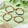 Adjustable Lanmpword Evil Eye Braided Bead Bracelet BJEW-JB11059-2