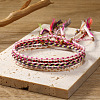5Pcs 5 Colors Cotton Woven Braided Cord Bracelets Set PW-WG19598-05-1