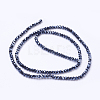 Faceted Rondelle Electroplate Half Plated Glass Beads Strands X-EGLA-F003-D01-3
