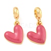 Rack Plating Alloy Enamel Heart European Dangle Charms FIND-B034-20G-02-1