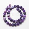 Natural Striped Agate/Banded Agate Bead Strands G-K166-12-6mm-02-2
