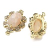 Natural Moonstone Faceted Oval Connector Charms G-G181-06G-09-2