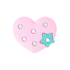 Heart with Star Food Grade Eco-Friendly Silicone Focal Beads PW-WG85558-05-1