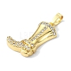 Rack Plating Brass Pave Cubic Zirconia Pendants KK-M282-41G-2