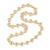 Brass Pave Pink Cubic Zirconia Heart Tennis Necklaces KK-CBA4547-17B-G-5