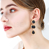 ANATTASOUL 4 Pairs 4 Colors Oval & Teardrop & Rectangle Rhinestone Dangle Stud Earrings EJEW-AN0003-05-4