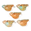 Electroplate and Golden Metal Enlaced Glass Beads EGLA-T029-03D-1