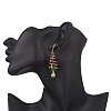 Brass Imitation Austrian Crystal Dangle Stud Earrings EJEW-TA00737-3
