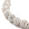 Rhinestone Round Beaded Slider Bracelets BJEW-E016-01G-01-2