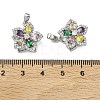 Brass Micro Pave Cubic Zirconia Rotatable Pendants KK-A287-11B-P-3