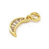 Rack Plating Brass Clear Cubic Zirconia European Dangle Charms KK-G513-38G-2