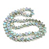 Full Rainbow Plated Electroplate Transparent Glass Beads Strands EGLA-G037-08A-FR01-2
