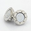 Mixed Round Alloy Magnetic Clasps with Loops PALLOY-P076-M-4