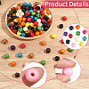165Pcs 11 Colors Dyed Natural Maple Wood Beads WOOD-PA0001-61B-6