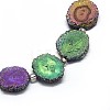 Natural Druzy Quartz Crystal Beads Strands G-F582-A07-3