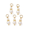 Natural Cultured Freshwater Pearl & Brass Pendants PALLOY-JF05442-02-1