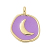 Brass Enamel Pendants KK-P293-11G-01-1