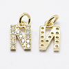 Eco-Friendly Brass Micro Pave Grade AAA Cubic Zirconia Charms ZIRC-P072-09G-N-NR-2