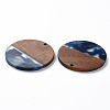 Transparent Resin & Walnut Wood Pendants RESI-T035-35C-3