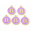 Golden Plated Alloy Enamel Charms X-ENAM-S118-10B-2