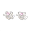 Brass Micro Pave Cubic Zirconia Box Clasps KK-B125-07S-01-1