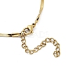 304 Stainless Steel Flat Snake Chain Bowknot Pendant Necklaces for Women NJEW-Z050-01G-02-3