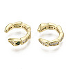 Brass Micro Pave Cubic Zirconia Cuff Earrings EJEW-N015-10-NF-2
