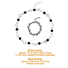 4Pcs 4 Style Alloy Hollow Star Link Chain Bracelets & Necklaces with ABS Plastic Pearl Beaded SJEW-FI0001-09-2