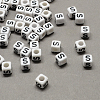 Large Hole Acrylic Letter European Beads SACR-Q103-7mm-01S-1