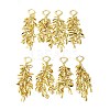 Rack Plating Brass Leaf Dangle Hoop Earring EJEW-E270-06G-3