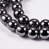 Non-Magnetic Synthetic Hematite Beads Strands G-H1624-8mm-1-3