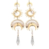 Moon Brass & 304 Stainless Steel Hanging Suncatchers HJEW-TA00159-1