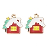 Christmas Alloy Enamel Pendants FIND-I067-02KCG-10-1