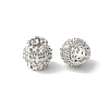 Brass Micro Pave Cubic Zirconia European Beads KK-U067-08P-06-1