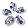 Printed Natural Cowrie Shell Beads X-SSHEL-R047-01-D06-2