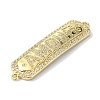Rack Plating Brass Micro Pave Clear Cubic Zirconia Rectangle Links KK-M282-20G-2