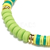 7Pcs 7 Color Handmade Polymer Clay Disc Surfer Stretch Bracelets Set BJEW-JB08798-3