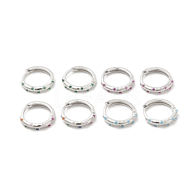 Cubic Zirconia Hoop Earrings EJEW-P213-20P-1