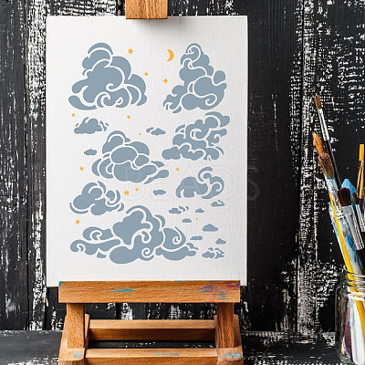 PET Plastic Hollow Out Drawing Painting Stencils Templates DIY-WH0284-020-1