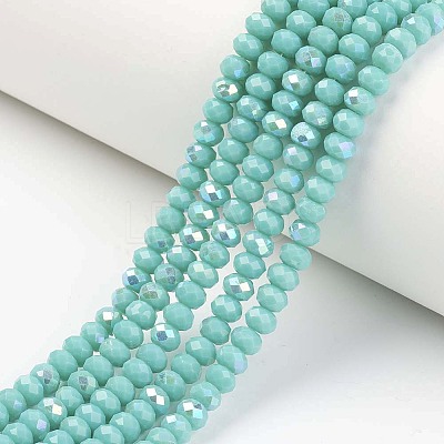Electroplate Opaque Solid Color Glass Beads Strands LS-EGLA-A034-P8mm-L15-1