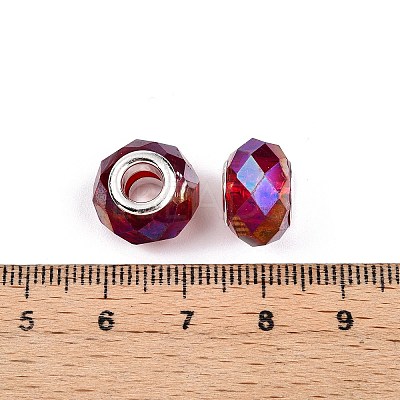 Transparent Glass European Beads GPDL-N004-D14mm-A05-1