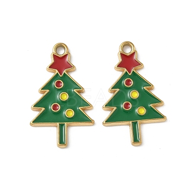 304 Stainless Steel Enamel Pendants STAS-L300-012G-28-1