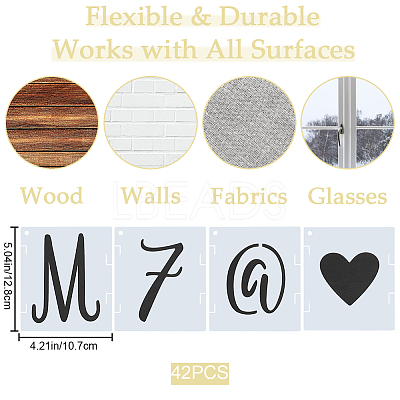 PET Plastic Hollow Out Drawing Painting Stencils Templates Sets DIY-WH0453-97A-1