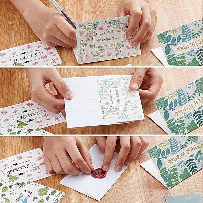 Envelope and Floral Pattern Thank You Cards Sets DIY-CP0001-82-1