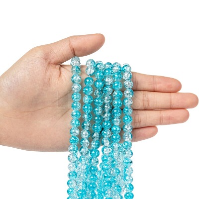 Baking Paint Crackle Glass Bead Strands CCG-S001-8mm-06-1