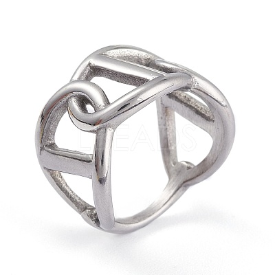 Tarnish Resistant Unisex 304 Stainless Steel Finger Rings RJEW-K233-14B-P-1