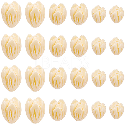 100Pcs 3 Styles Dyed Synthetic Coral Beads CORA-SC0001-25-1