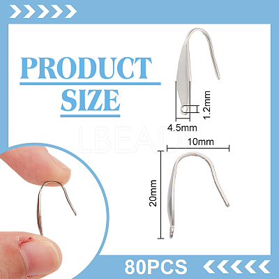 80Pcs 316 Surgical Stainless Steel Earring Hooks STAS-UN0034-73-1