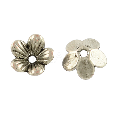 Tibetan Style Flower Alloy Bead Caps TIBEP-S192-AS-NR-1