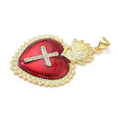 Brass Micro Pave Cubic Zirconia Pendants KK-I379-03G-B-1
